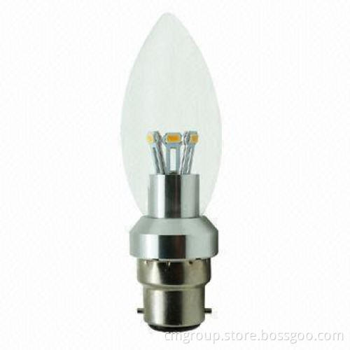 SMD LED Candle Light with 3W/4W/5W/B22 Base/2,300K/2,500K/2,700K/3,000K/4,200K/6,000K/CE /RoHS